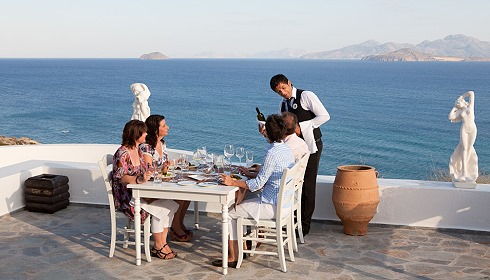 Restaurant mit Strandblick